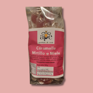Caramelle morbide al gusto di miele e mirtillo