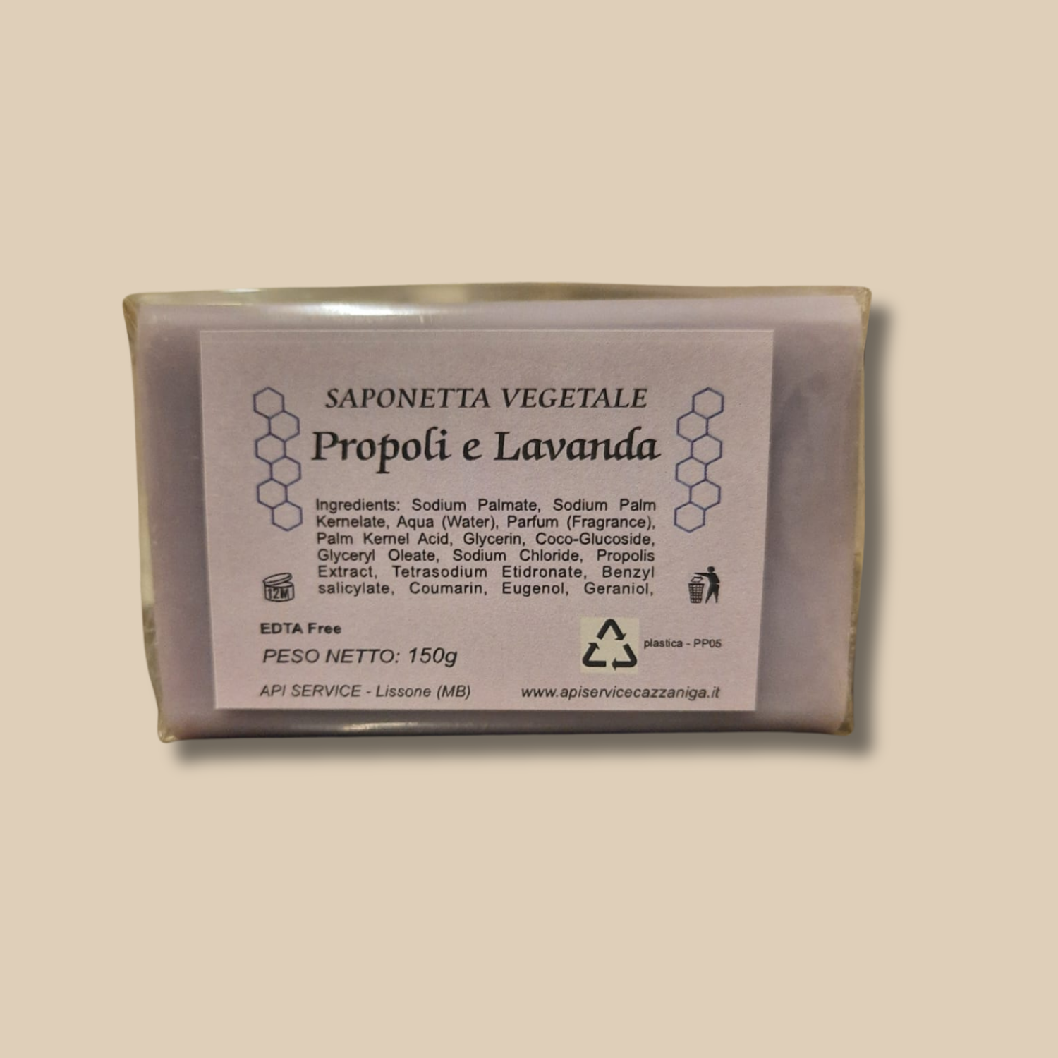 Saponetta vegetale propoli e lavanda